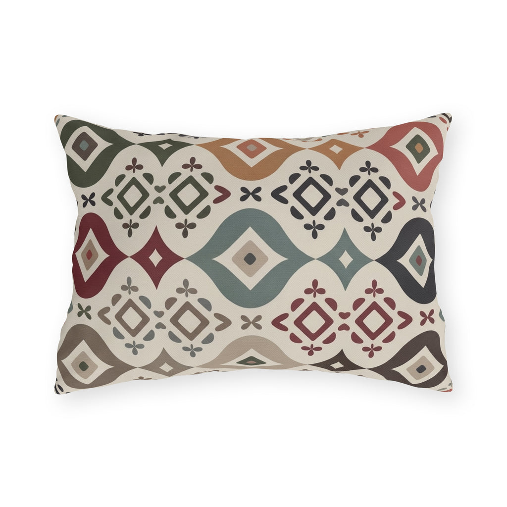 Southwestern Geometric Outdoor Pillow | Earth-Tone Patio Decor