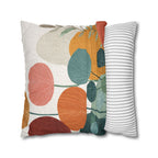 Mid-Century Watercolor Botanical Faux Suede Pillow Cover