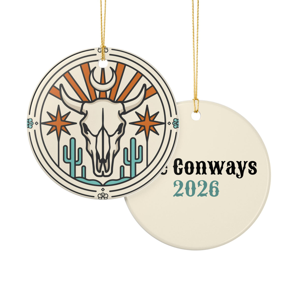 Western Bull Skull Ornament | Retro Desert Christmas Decor