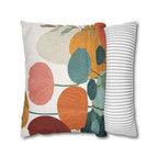 Mid-Century Watercolor Botanical Faux Suede Pillow Cover