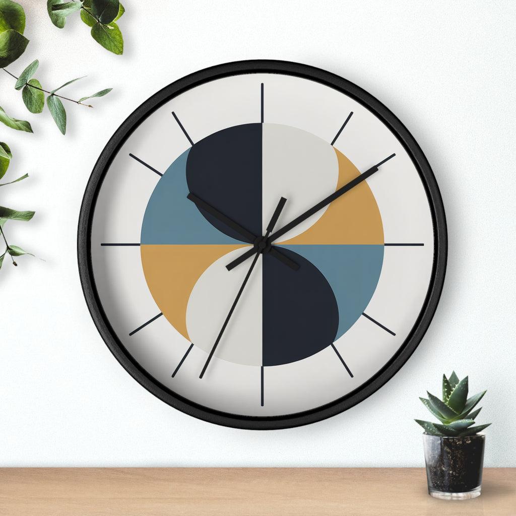 Mid Century Modern Clock | Atomic Retro Minimalist Geometric Hourglass Wall Clock