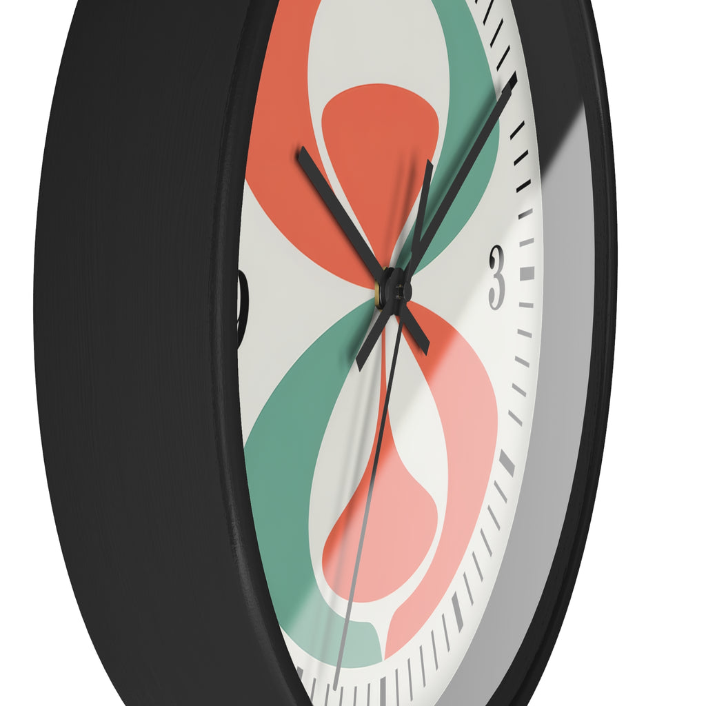 Mid Century Modern Clock | Atomic Retro Minimalist Abstract Hourglass Wall Clock