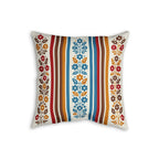Scandinavian folk floral faux linen accent pillow, alternate view