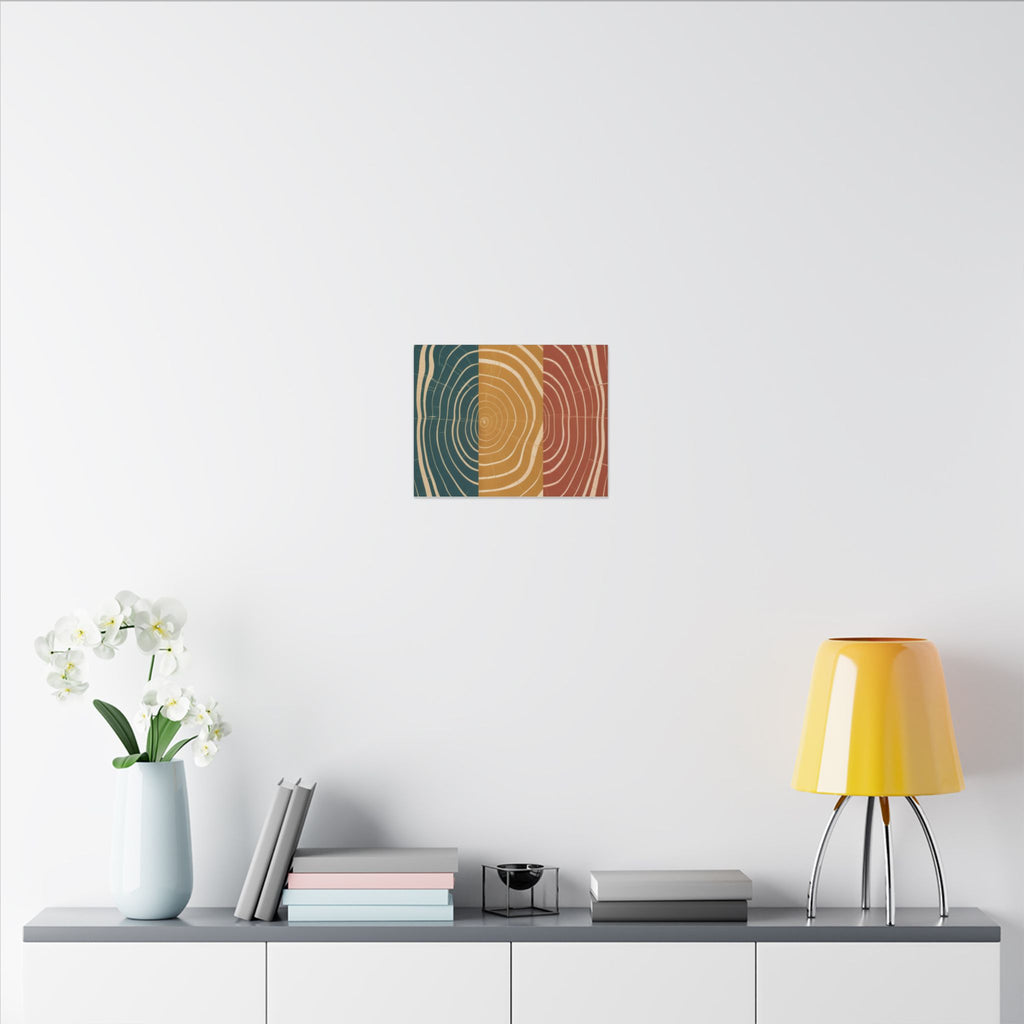 Abstract Wood Grain Trio Matte Canvas | Stretched Wall Art