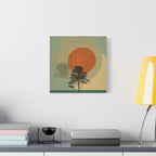 Tree Ring Landscape Canvas | Mid Century Nature Art