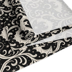Gothic Bat Damask Table Runner | Black Halloween Table Decor