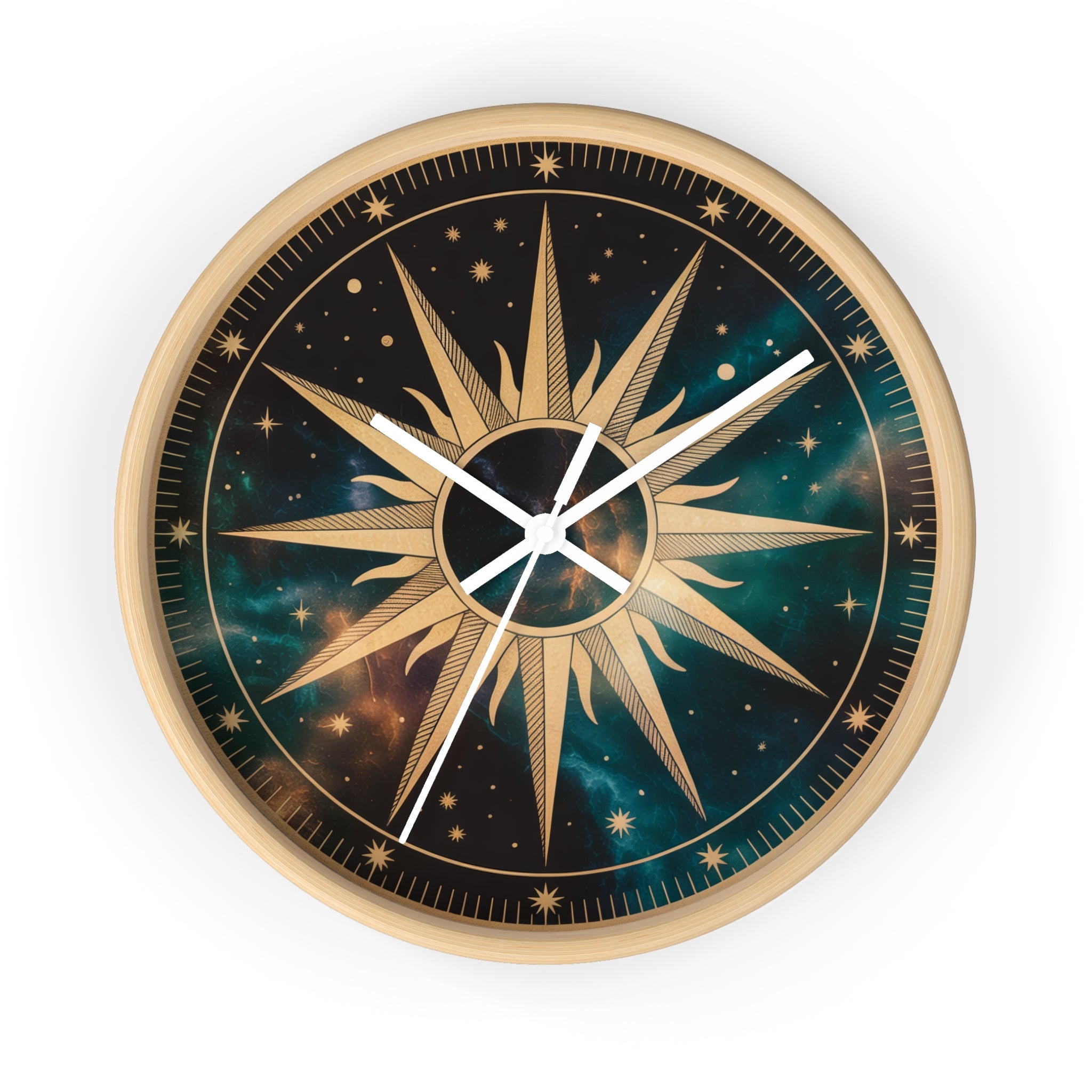 Gold Sunburst Celestial Wall Clock | Galaxy Vintage-Metallic