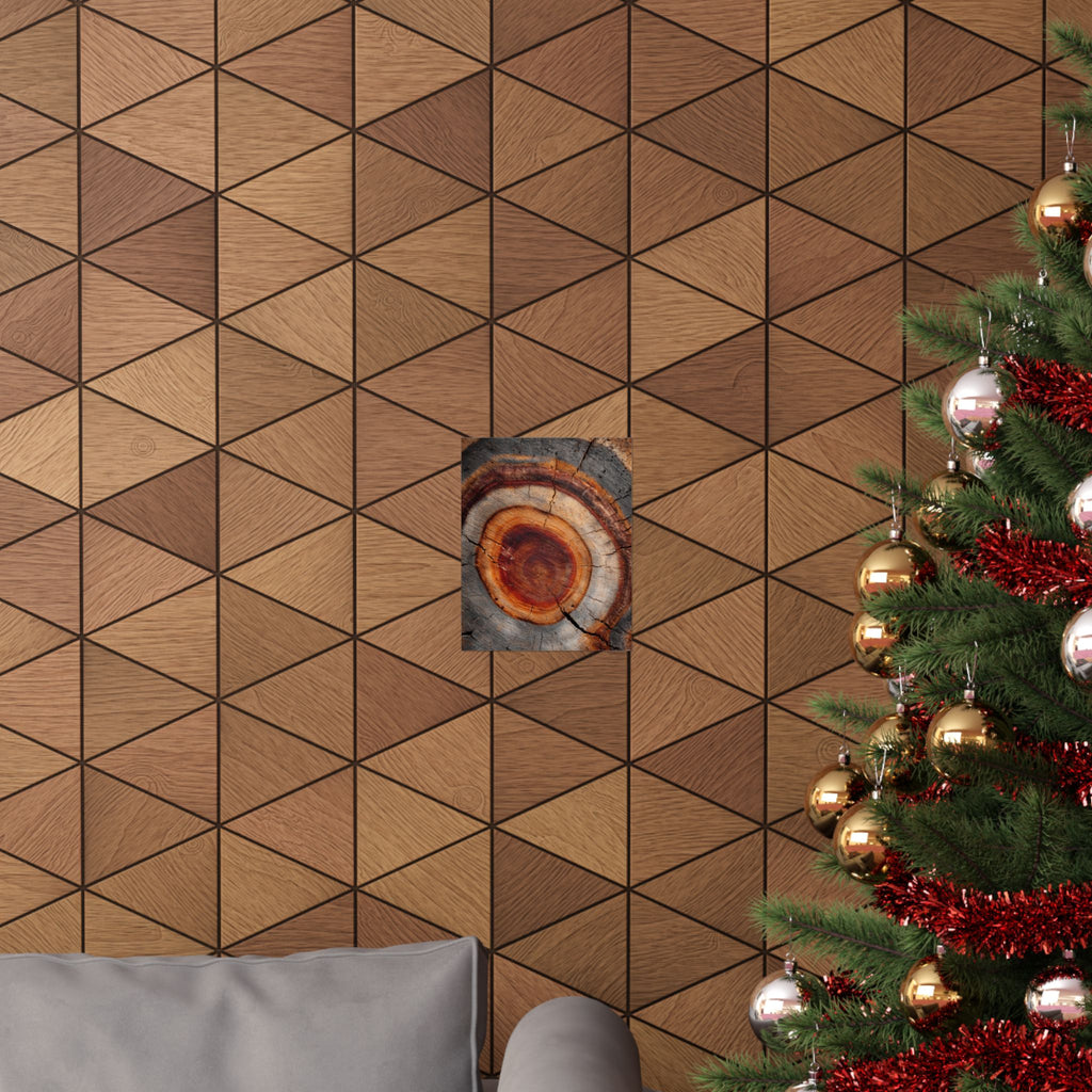 Tree Ring Wall Art | Rustic Wood Cross Section Print | Natural Growth Rings Poster | Farmhouse Forest Nature Photography Decor