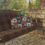 Patchwork Star Outdoor Pillow | Americana Patio Decor
