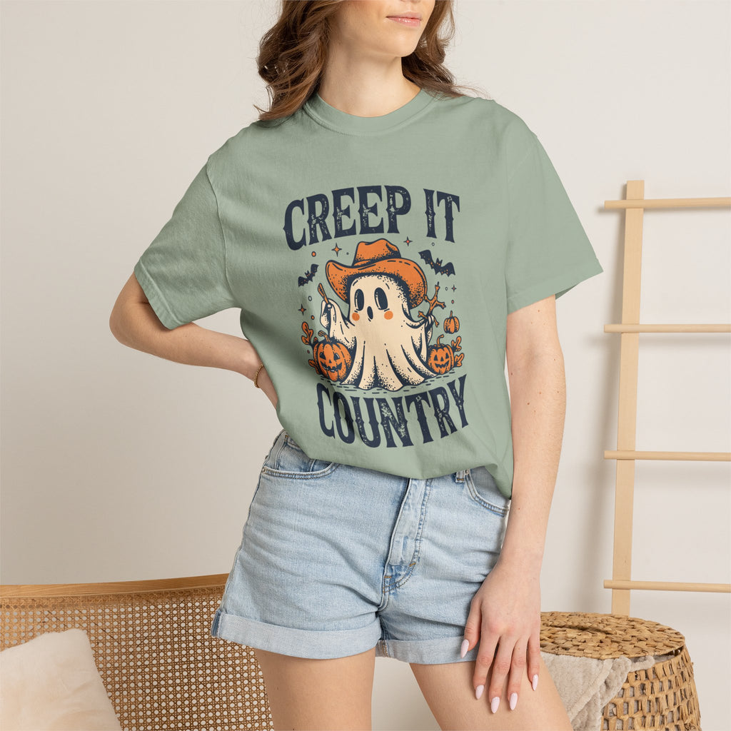 Creep It Country T-shirt | Halloween Ghost with Pumpkins