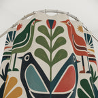 Folk Bird Botanical Shower Curtain | Mid Century Boho