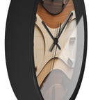 Geometric Starburst Wall Clock | Marquetry-Style Decor
