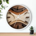 Geometric Starburst Wall Clock | Marquetry-Style Decor