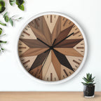 Maple Leaf Wall Clock | Marquetry-Style MCM Decor