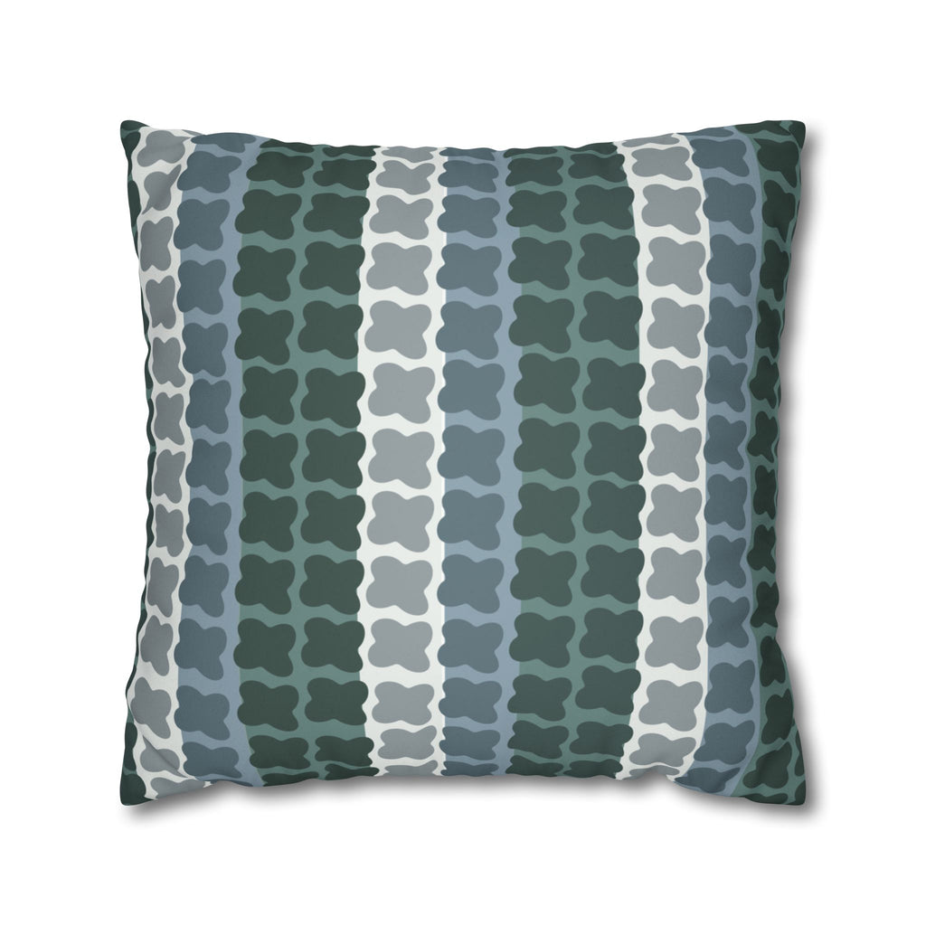 Mid Century Modern Geometric Pillow Cover | 1960s Inspired Retro Green Pattern | Faux Suede MCM Throw Pillow Cover
