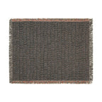 Updated Hand-Drawn Grid Texture Woven Blanket | Cream Background