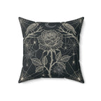Gothic Spiderweb Rose Pillow | Charcoal Decorative Throw Pillow