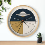 Geometric UFO Wall Clock | Navy Cream Space Age Decor