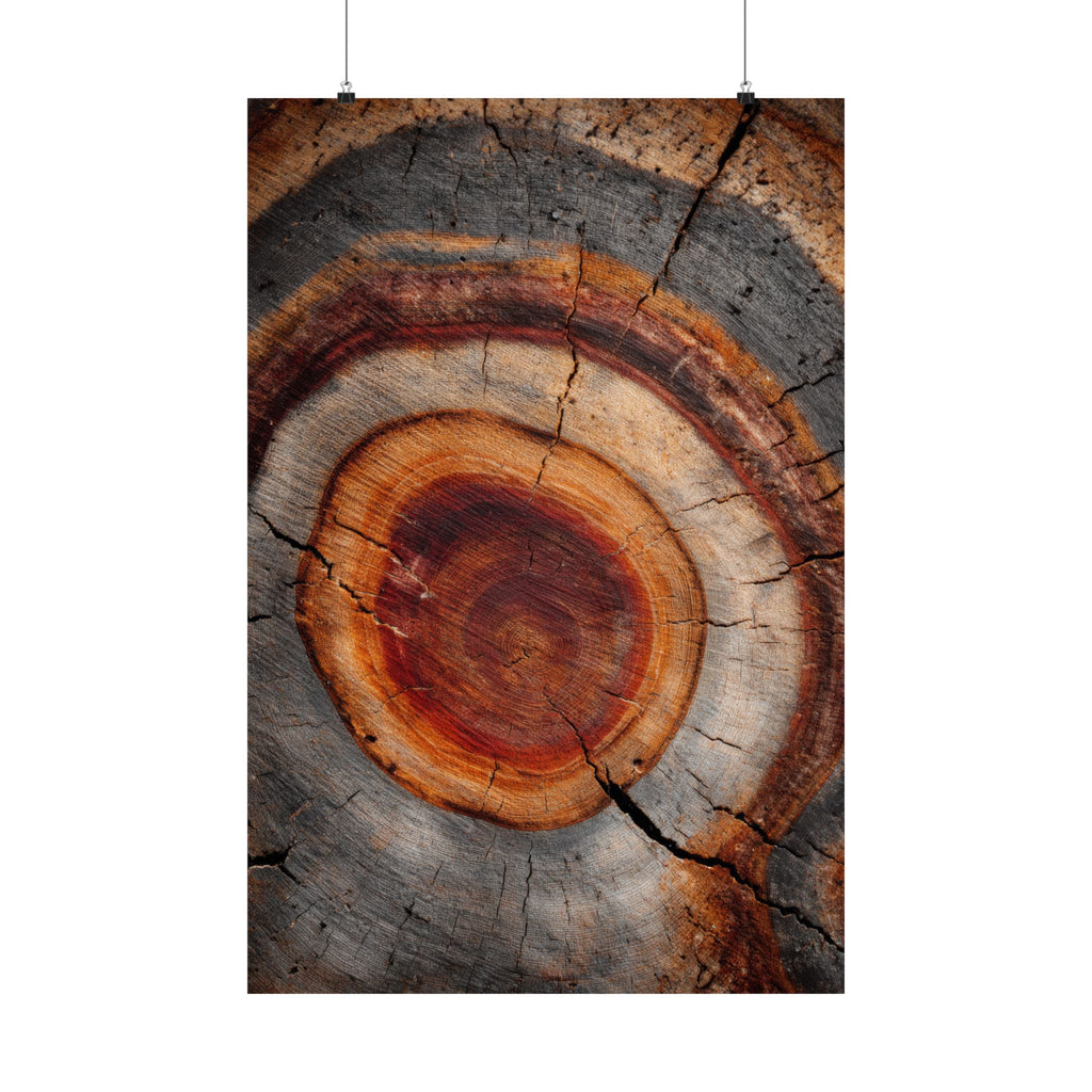 Tree Ring Wall Art | Rustic Wood Cross Section Print | Natural Growth Rings Poster | Farmhouse Forest Nature Photography Decor