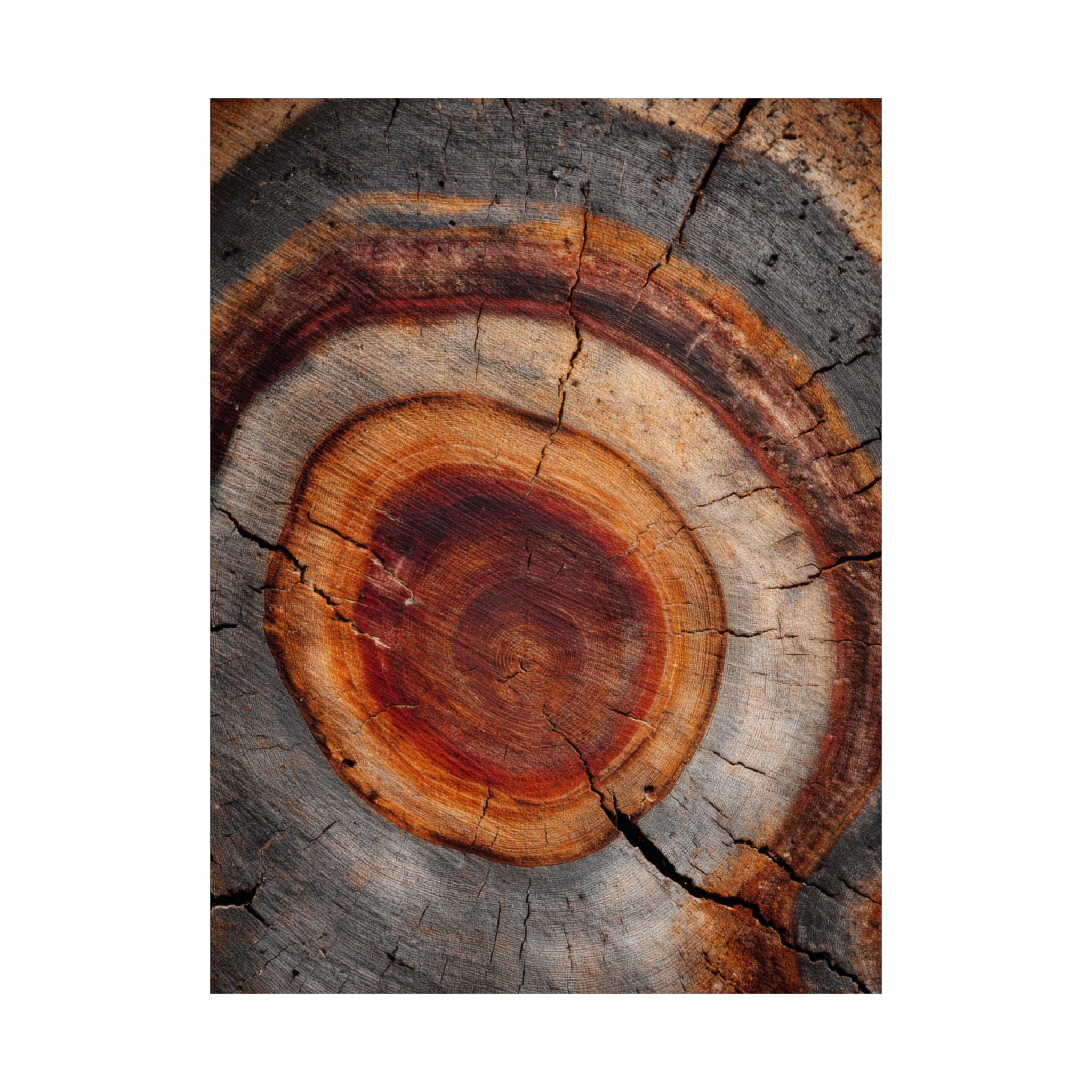 Tree Ring Wall Art | Rustic Wood Cross Section Print | Natural Growth Rings Poster | Farmhouse Forest Nature Photography Decor