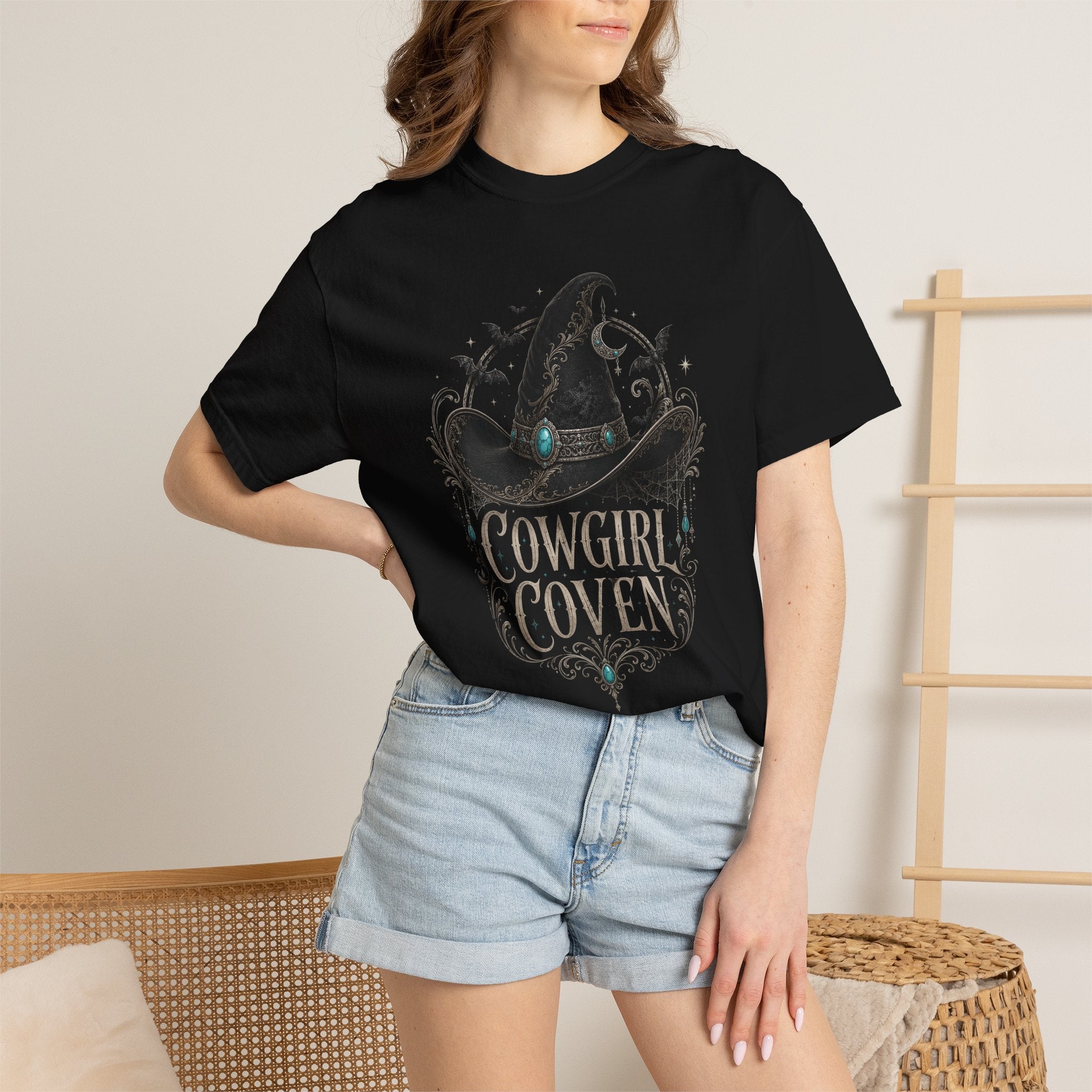 Cowgirl Coven Witchy Hat T-shirt | Cowgirl Witch Design