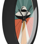 UFO Sunburst Wall Clock | Teal Orange Atomic Decor