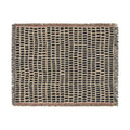 Updated Hand-Drawn Grid Texture Woven Blanket | Cream Background