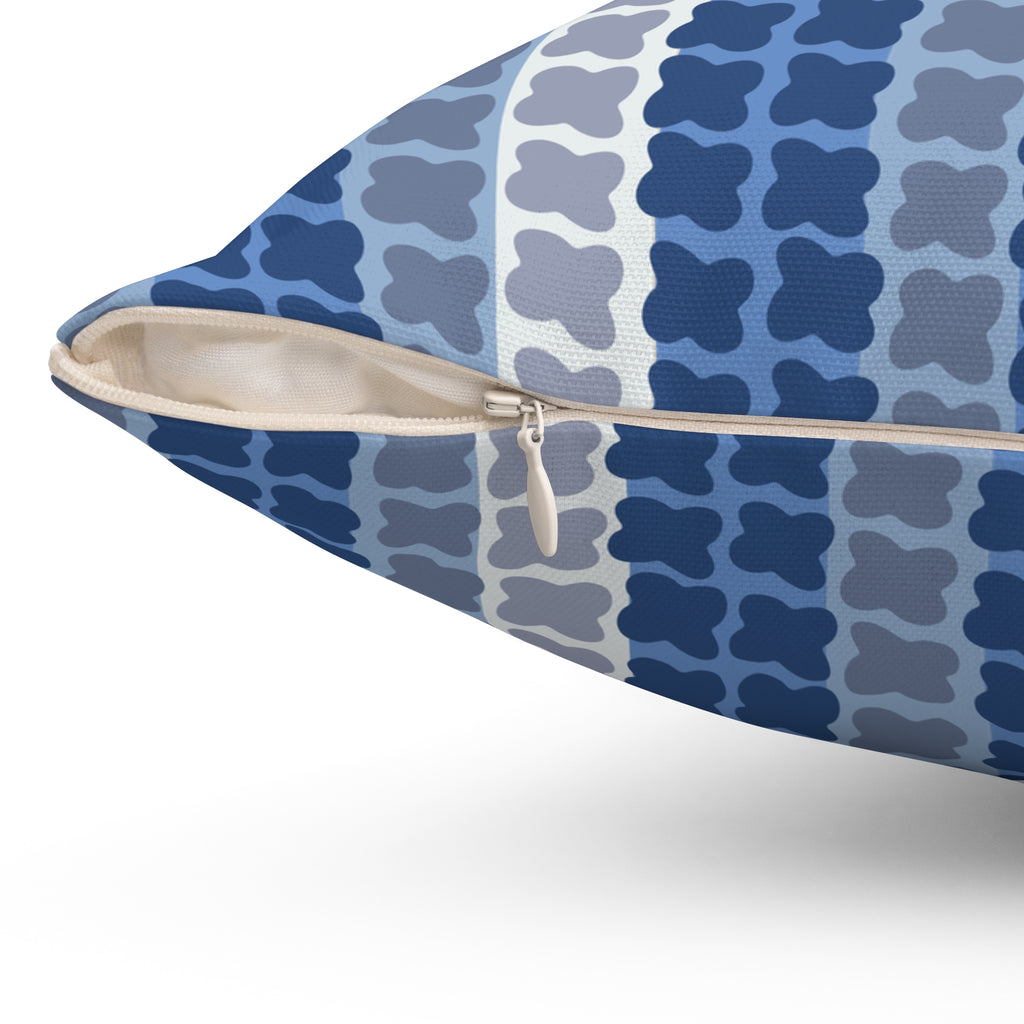 Mid Century Modern Geometric Pillow | 1960s Inspired Retro Blue Pattern | MCM Throw Pillow with insert