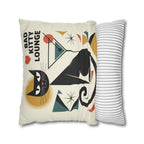 Bad Kitty Art Deco Black Cat Faux Suede Pillow Cover