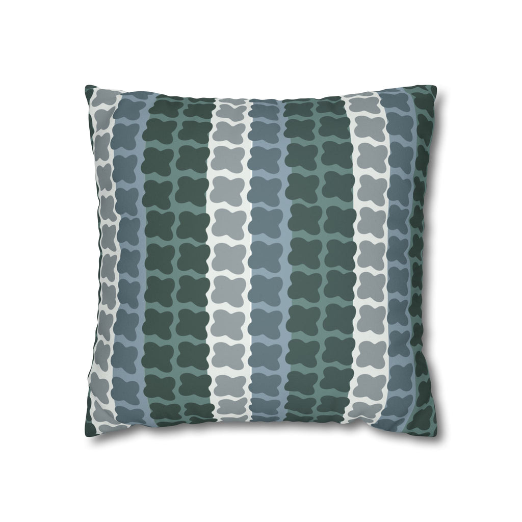 Mid Century Modern Geometric Pillow Cover | 1960s Inspired Retro Green Pattern | Faux Suede MCM Throw Pillow Cover
