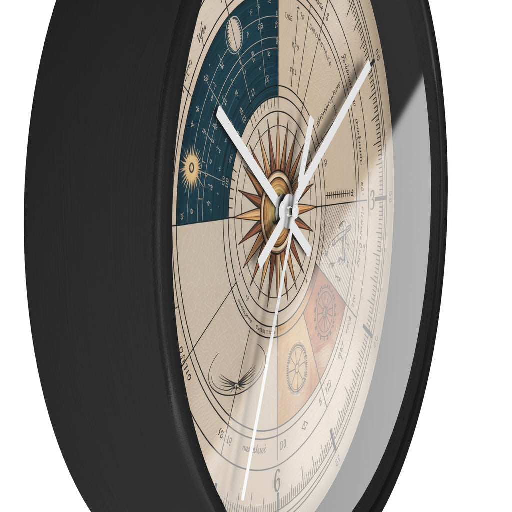 Leonardo da Vinci Chronometer Wall Clock | Renaissance Sketchbook Astronomy