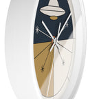 Geometric UFO Wall Clock | Navy Cream Space Age Decor