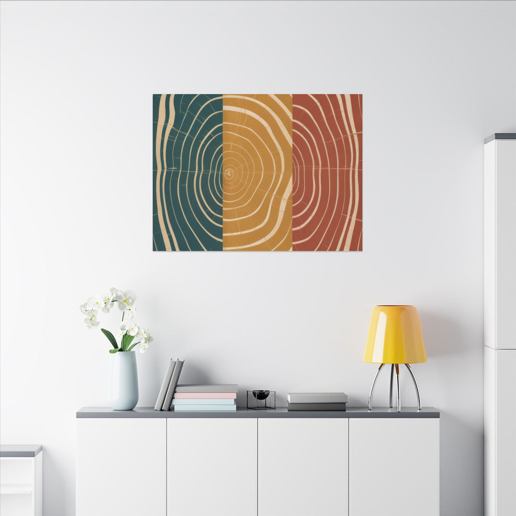 Abstract Wood Grain Trio Matte Canvas | Stretched Wall Art
