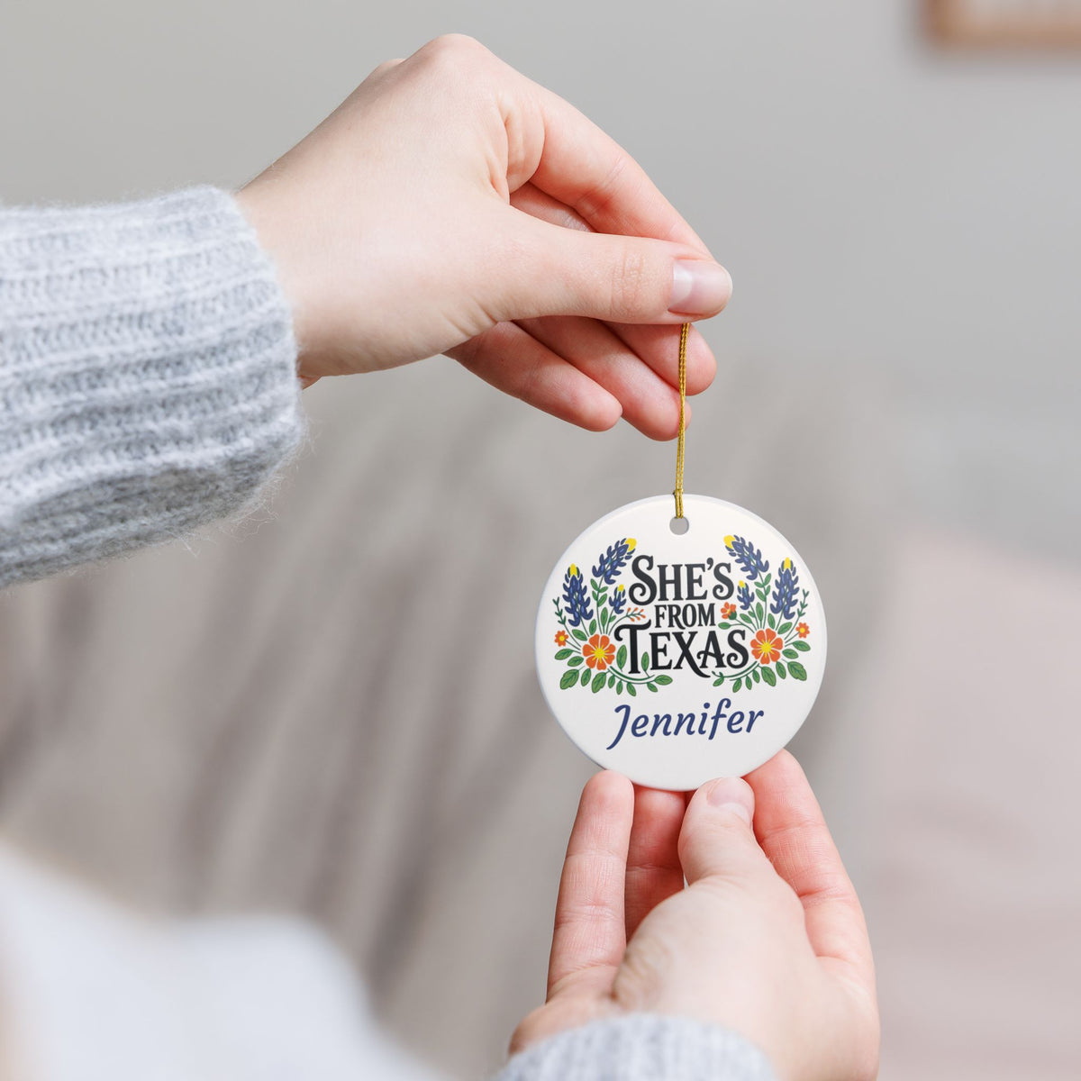 She's From Texas Ornament | Personalized Name & Year