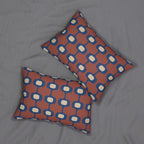 Terracotta Navy Geometric Lumbar Pillow | Mid Century