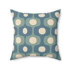 Teal Sage Geometric Square Pillow | Mid Century Decor
