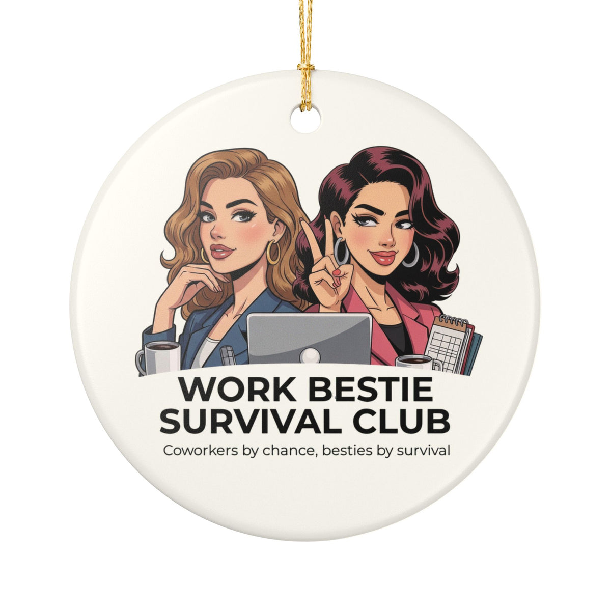 Work Bestie Ornament | Personalized Names & Year