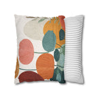 Mid-Century Watercolor Botanical Faux Suede Pillow Cover