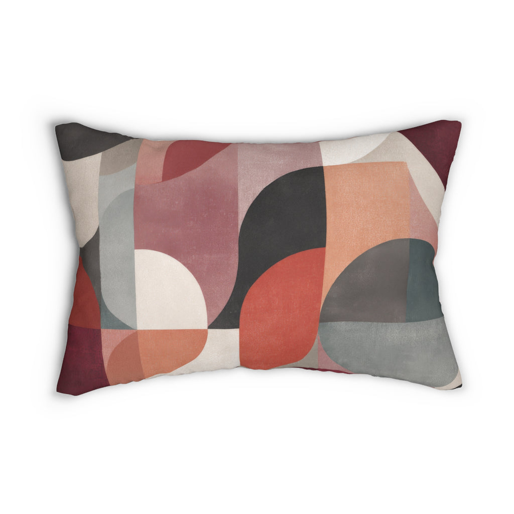 Bauhaus Circles Mid-Century Modern Geometric Lumbar Pillow
