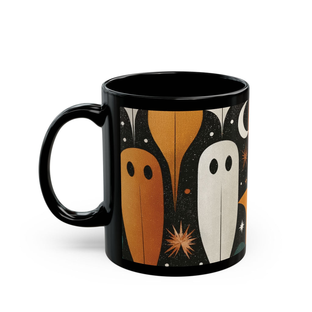 Spooky Ghosts Coffee Mug, Halloween Mug, Cute Mug Gift, Whimsical Mug, Halloween Decor, mid century