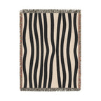 Vertical view of the irregular zebra stripe woven blanket