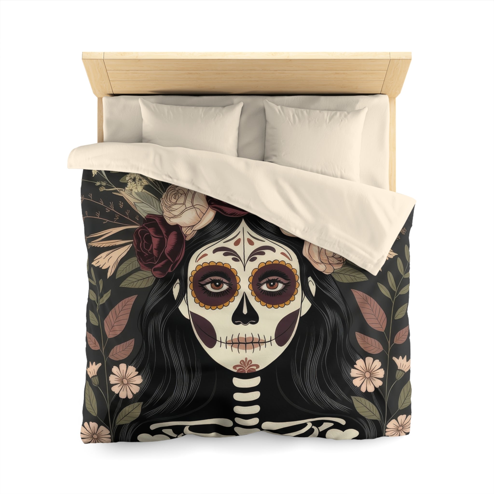 La Catrina Skull Gothic Microfiber Duvet Cover | Day of the Dead