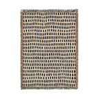 Updated Hand-Drawn Grid Texture Woven Blanket | Cream Background