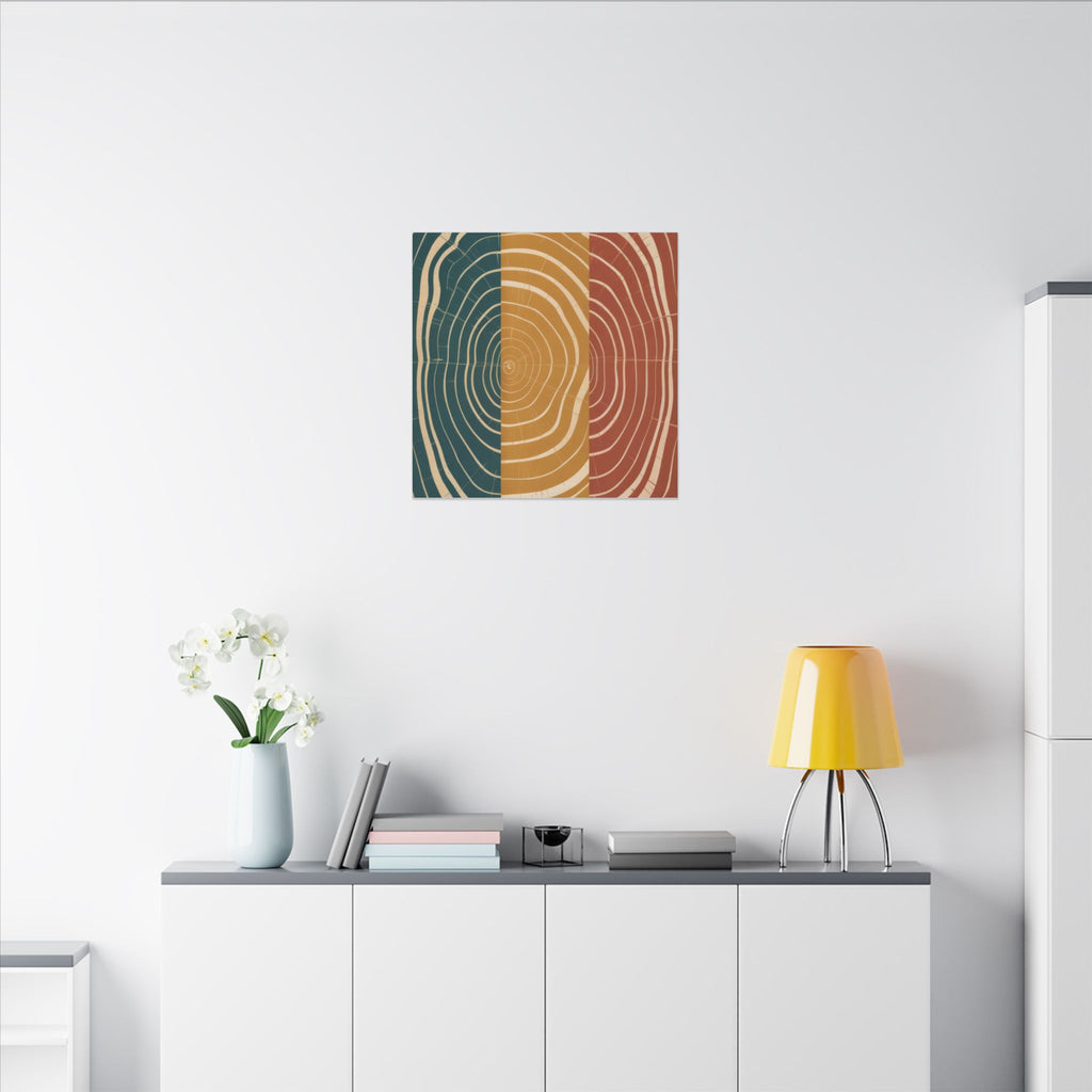 Abstract Wood Grain Trio Matte Canvas | Stretched Wall Art