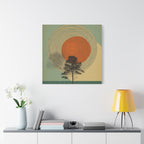 Tree Ring Landscape Canvas | Mid Century Nature Art
