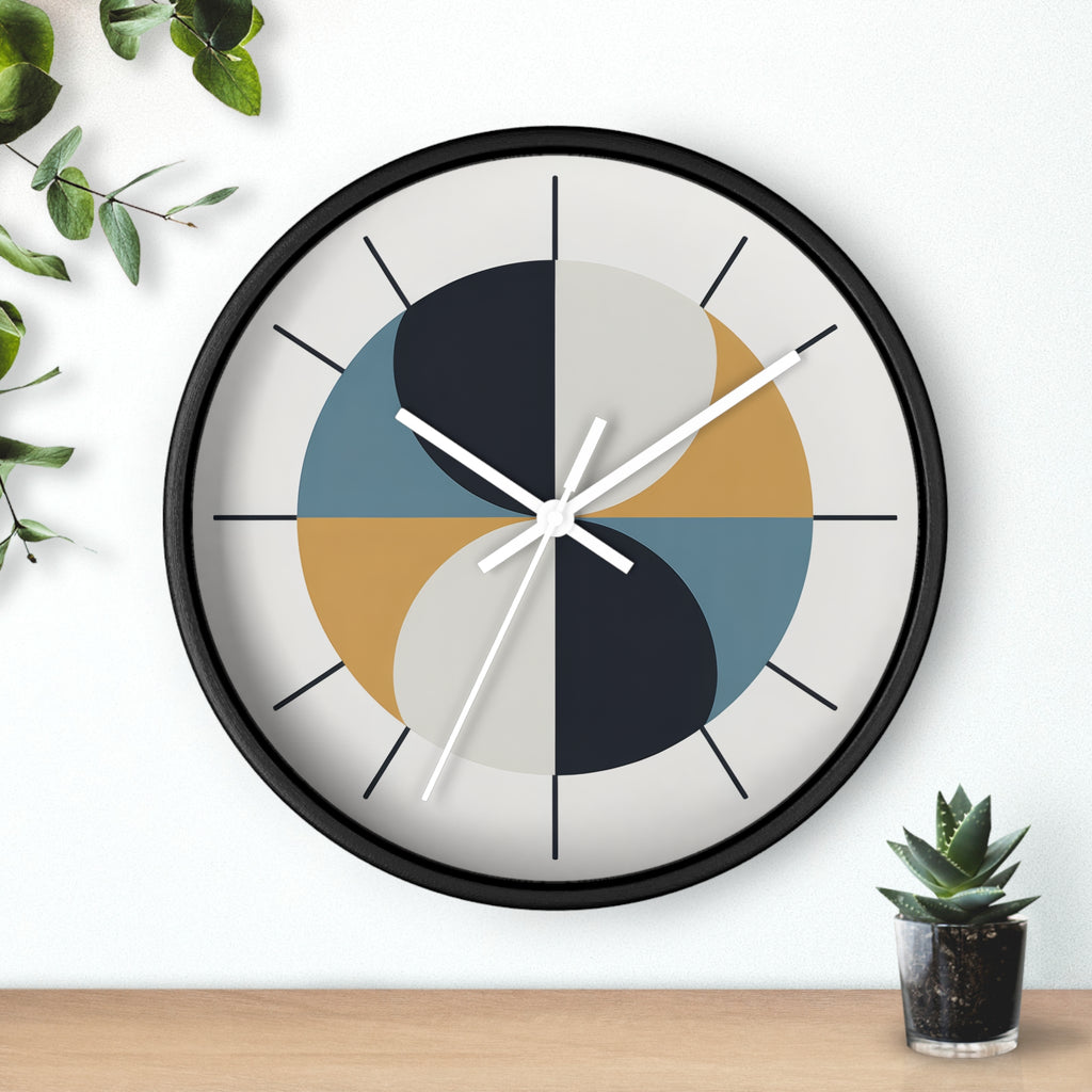 Mid Century Modern Clock | Atomic Retro Minimalist Geometric Hourglass Wall Clock