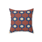 Terracotta Navy Geometric Throw Pillow | Mid Century