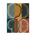Tree Ring Abstract Poster | Teal Mustard Japandi Decor
