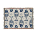 Scandinavian Dala Fish Pattern Woven Blanket | Folk Art