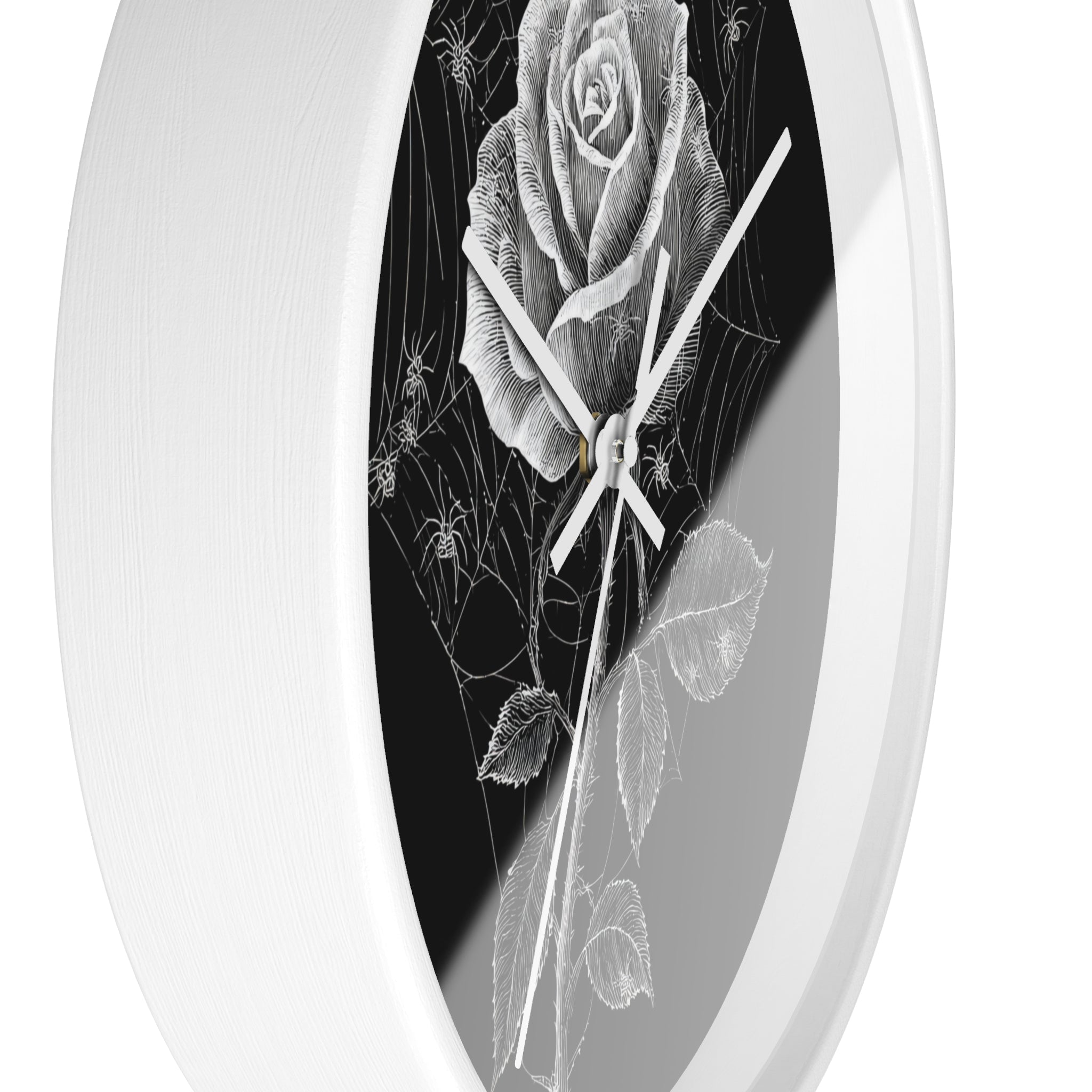 Gothic Rose Spiderweb Wall Clock | Victorian Dark Academia Decor